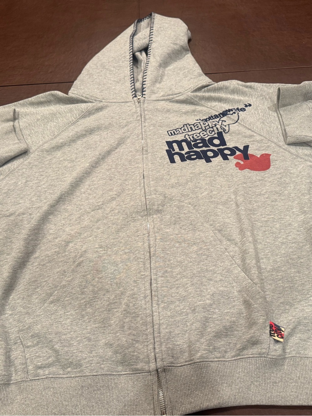 Madhappy x Free City Grey Zip-Up Hoodie